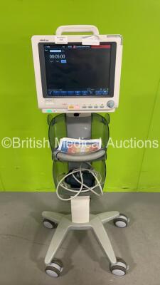 Mindray BeneView T5 Patient Monitor on Stand (Powers Up - Damage to Unit - See Pictures)