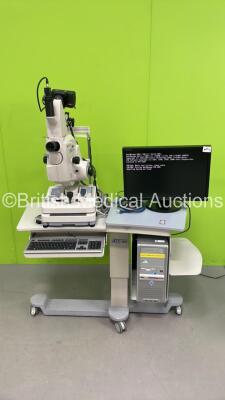 TopCon TRC-50DX Retinal Camera on Motorized Table with PC and Monitor and Keyboard *Mfd 2010* (Powers Up) *948094*