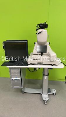 TopCon 3D OCT 2000 Optical Coherence Tomography System on Motorized Table with PC and 2 x Monitors (No Power - HDD REMOVED) *673470*