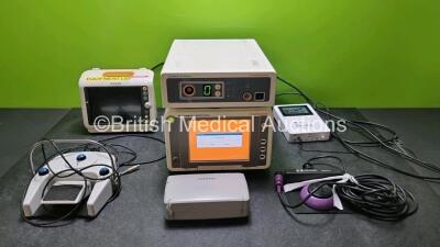 Mixed Lot Including 1 x Smith & Nephew Dyonics RF Generator (Powers up) 1 x Smith & Nephew 660HD Image Management System (Powers Up) 1 x Philips SureSign VM4 Patient Monitor (Powers Up), 1 x Flo-0x OxyGen Monitor (Powers Up) 1 x Medtronic Ref EEF 200 Foot