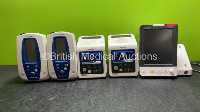 Job Lot of Patient Monitors Including 1 x Mindray VS-900 Patient Monitor (Powers Up) 2 x Philips Suresigns VSi Monitors with SpO2 and NIBP Options (Both Power Up) 2 x Welch Allyn Spot Vital Signs Patients Monitors (Both Untested Due to Missing Power Suppl