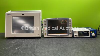 Job Lot of Patient Monitors Including 1 x Viasys Healthcare Companion III (Powers Up with Blank Screen) 1 x GE Dash 2500 Patient Monitor Including ECG, SpO2, NIBP and Printer Options (Powers Up Blank Screen) 1 x Covidien Nellcor Bedside Pulse Oximeter (Po