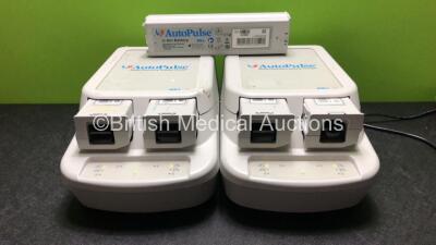 2 x Zoll Autopulse Multi Chemistry Battery Chargers with 6 x Autopulse Li-ion Batteries (All Power Up) *SN 130911010 / 140718130*