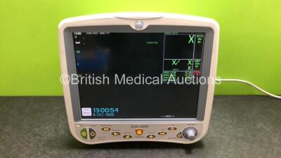 GE Dash 5000 Patient Monitor Including ECG, NBP, CO2, BP1/3, BP2/4, SpO2 and Temp/CO Options (Powers Up with Slight Damage to Casing - See Photos) *SN SD010095335GA*