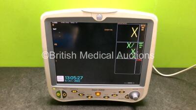 GE Dash 5000 Patient Monitor Including ECG, NBP, CO2, BP1/3, BP2/4, SpO2 and Temp/CO Options (Powers Up with Slight Damage to Casing - See Photos) *SN SD010095345GA*