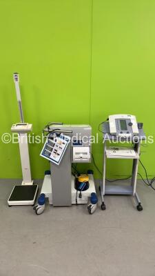 1 x Enraf Nonius sonopuls 492 Therapy Unit on Stand (Powers Up) , 1 x ERBE IES2 Suction Stand with Dual and Single Footswitches and 1 x Seca Stand on Scales