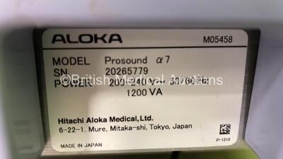 Aloka Prosound a7 Ultrasound Scanner with 1 Missing Keyboard Key and Missing Side Cover-See Photos *Mfd 2012* (No Power - HDD Removed) - 7