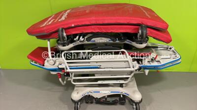 2 x Stryker Hydraulic Patient Trolley with Mattresses (Hydraulics Tested Working)