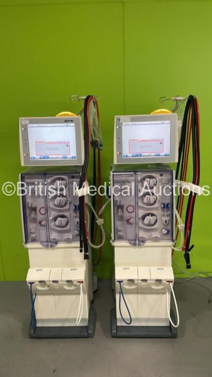 2 x Fresenius Medical Care 5008 Cordiax Dialysis Machines - Software Version 4.58 - Running Hours 30209 / 24348 (Both Power Up with Gear Pump Drive Errors)