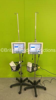 2 x Lidco Rapid Hemodynamic Monitors on Stands (Both Power Up) *S/N 8101-11-1375*