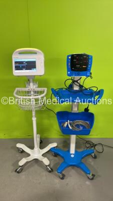 1 x GE Carescape V100 Vital Signs Monitor on Stand and 1 x Welch Allyn Connex 6000 Series Vital Signs Monitor on Stand (Both Power Up) *S/N SH614232580SA*