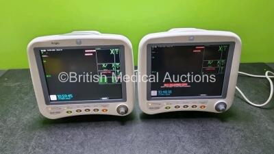 2 x GE Dash 4000 Patient Monitors with CO2, BP1, BP2, SPO2, Temp/Co, NBP and ECG Options (Both Power Up)