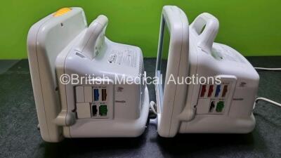 2 x GE Dash 4000 Patient Monitors with CO2, BP1, BP2, SPO2, Temp/Co, NBP and ECG Options (Both Power Up) - 4