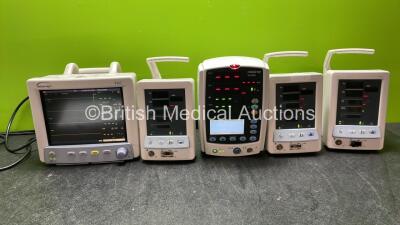 Job Lot of Patient Monitors Including 1 x Datascope Trio Patient Monitor Including ECG, SpO2, T1 and NIBP Options (Powers Up) 1 x Mindray VS-800 Patient Monitor (Powers Up with Missing Light -See Photo) 3 x Datascope Duo Patient Monitors (All Power Up)