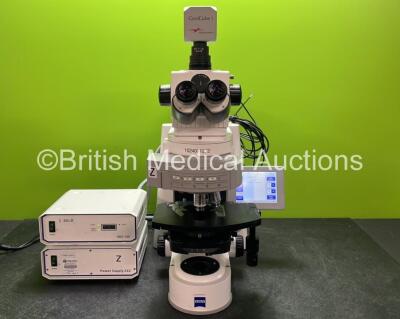 Zeiss AXIO OEM 01 Imager Z2 Fluorescence Motorized Microscope Software Version 2.3V TL with 4 x Optics *1 x Zeiss N-ACHROPLAN 10x/0.25 Optic, 1 x Zeiss EC Plan NEOFLUAR 100x/1.3 Oil Optic, 1 x Zeiss EC Plan NEOFLUAR 63x/1.25 Oil Optic and 1 x Zeiss EC Pla