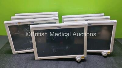 21 x Drager Infinity C500 Patient Monitors (Untested Due to No Power Supply 2 x with Cracked Screen and Damage to Casing - See Photos - All with Scratching on Screen ) * 7 In Photo, 21 in Total In Cage *