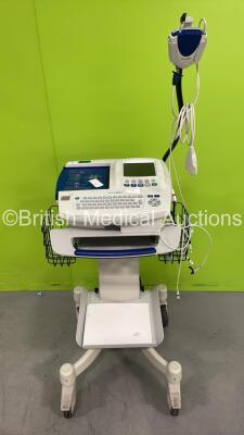 Welch Allyn CP200 ECG Machine on Stand with 10 Lead ECG Leads (Power Up - Damaged - See Pictures)