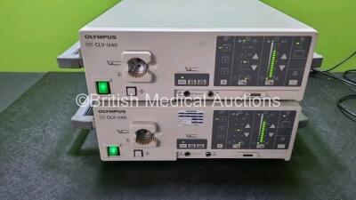 2 x Olympus EVIS CLV-U40 Light Sources (Both Power Up)