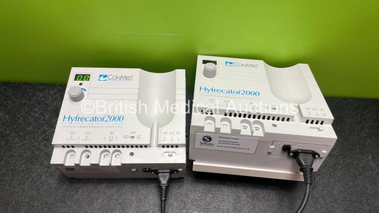 2 x ConMed Hyfrecator 2000 Electrosurgical Units (Both Power Up)