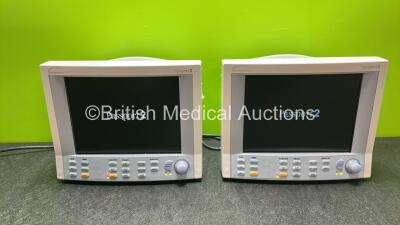 2 x Datascope Passport 2 Patient Monitors Including ECG, SpO2 and T1 Options (Both Power Up) *SN TS128525E8, TS125641D8*