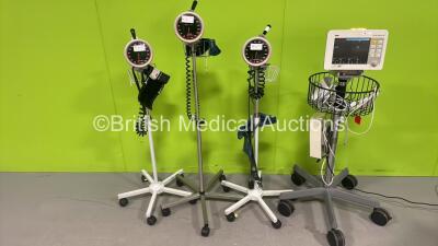 Drager Infinity Gamma XL Patient Monitor on Stand with 3 x BP Meters on Stands (Powers Up)