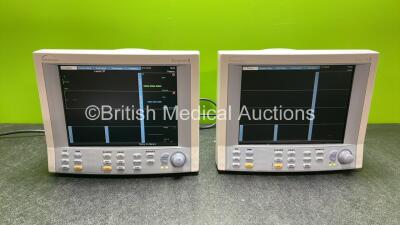 2 x Datascope Passport 2 Patient Monitors Including ECG, SpO2 and T1 Options (Both Power Up) *SN TS128514E8, TS149805A9*