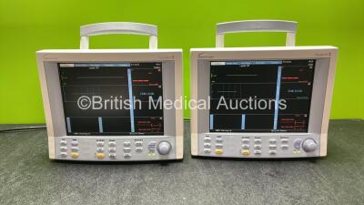 2 x Datascope Passport 2 Patient Monitors Including ECG, SpO2 and T1 Options (Both Power Up) *SN TS150427A9, TS150429A9*