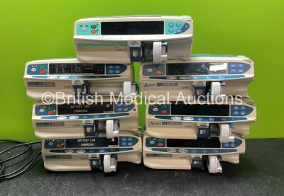 Job Lot of Pumps Including 6 x Alaris Asena GH MK III Syringe Pumps (5 Powers Up, 1 with Service Message and Damage, 1 No Power) 1 x Cardinal Health Alaris PK Syringe Pump (Powers Up with Service Required)