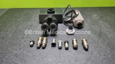 Job Lot of Microscope Accessories Including 1 x Olympus U-SWTYR-2 SWH 10 x H / 26.5 Attachment, 1 x Nikon Plan 100 x / 1.25 oil 0.17 WD 0.17 Optic, 1 x Nikon Plan 40 x / 0.65 0.17 WD 0.57 Optic, Nikon Plan 20 x / 0.40 0.17 WD 1.2 Optic, Nikon Plan 10 x / 