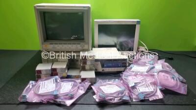 Patient Monitoring Job Including 1 x Agilent CMS 2001 Patient Monitor Including Module Rack and Various Modules, 1 x Criticare SpO2 / NBP Monitor, 1 x Philips IntelliVue MP70 Patient Monitor and 21 x Philips Ref 453563474781 Patient Monitoring Cables