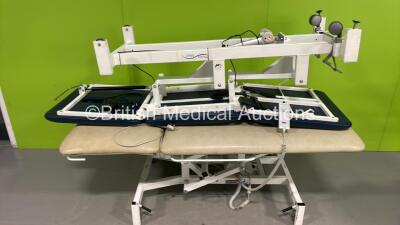 1 x Medi-Plinth Bariatric Patient Examination Couch with Controller (Powers Up) and 1 x PhysioMed Electric 3 Way Patient Examination Couch with Controller (Powers Up)