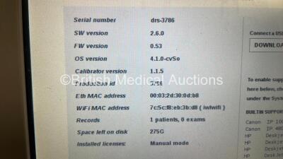 Centervue DRS Automatic Retinal Camera Software Version on Motorized Table (Powers Up) *S/N 3786* **Mfd 01/2017** ***IR824*** - 6