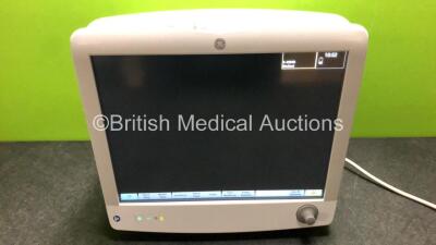 GE Carescape B650 Touch Screen Patient Monitor *Mfd - 2019* with 1 x GE Dinamap Ref- 2016793-002 Patient Data Module Including ECG, Temp/CO, P1/P3, P2/P4, SpO2 and NIBP Options *Mfd 2019* (Both Power Up - New and Unused in Box) **SN SQC18500239HA / SPX190 - 2