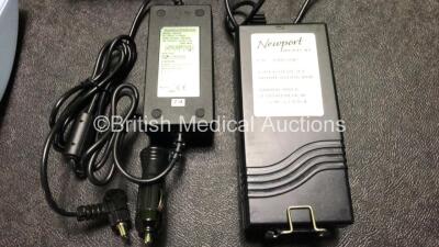 Newport Medical HT70 Plus Ventilator Including 2 x Lithium Ion Batteries, 1 x AC Power Supply, 1 x DC Power Supply and 1 x Hose in Carry Bag *SN N14HT721017281* - 8