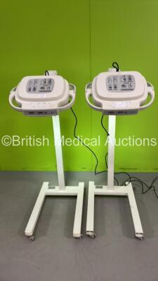 2 x Medix MediLED Lights on Stands (Both Power Up)