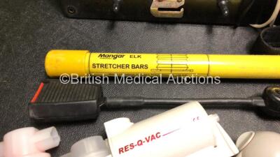 Job Lot Including 2 x Mangar Airflo Stowage Boards with 2 x Rechargers, 1 x Mangar Stretcher Bar, 4 x I-Gel Resus Packs *Expire 2023* 10 x Fingertip Pulse Oximeters, 13 x Pocket Respirators in Cases, 2 x BP Cuffs, 4 x Mangar Airflo 24 AC / DC Chargers, 3 - 6