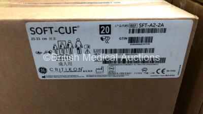 Job Lot of Approximately 100 x Critikon Soft-Cuf Ref - SFT-A2-2A 23-33cm Adult BP Cuffs *Mfd 2019* 120 x Critikon Soft-Cuf Small Adult Ref - SFT-A1-2A 17-25cm BP Cuffs *Mfd - 2019 / 2020* and 80 x Critikon Radial-Cuf Adult Forearm Ref - SFT-F1-2A 26-36cm - 2