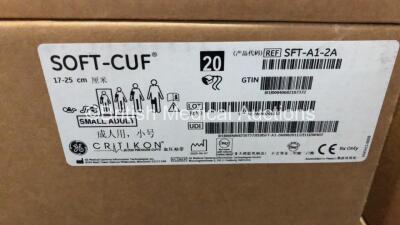 Job Lot of Approximately 100 x Critikon Soft-Cuf Ref - SFT-A2-2A 23-33cm Adult BP Cuffs *Mfd 2019* 120 x Critikon Soft-Cuf Small Adult Ref - SFT-A1-2A 17-25cm BP Cuffs *Mfd - 2019 / 2020* and 80 x Critikon Radial-Cuf Adult Forearm Ref - SFT-F1-2A 26-36cm - 3