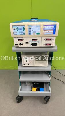 Valleylab Force Triad Electrosurgical / Diathermy Unit Software Version 4.00 with Dual Footswitch and Dome Footswitch on Trolley (Powers Up) *S/N T0L20177D* **Mfd 12/2010**