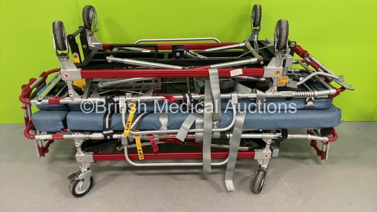 2 x Ferno Falcon Six Hydraulic Ambulance Stretchers with Mattresses