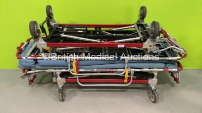 2 x Ferno Falcon Six Hydraulic Ambulance Stretchers with Mattresses