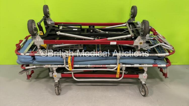 2 x Ferno Falcon Six Hydraulic Ambulance Stretchers with Mattresses