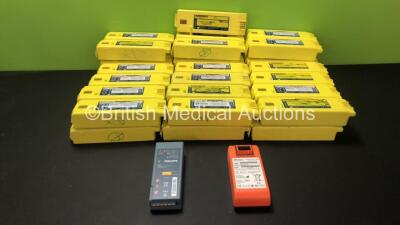 Job Lot Including 43 x Cardiac Science PowerHeart AED G3 Batteries, 1 x Philips FR2 Battery and 1 x Cardiac Science PowerHeart G5 Battery (All Untested)