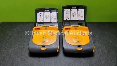 2 x Medtronic Lifepak CR Plus Defibrillators and 1 x Electrode Pack *Out of Date* in Carry Cases (Both Power Up) *SN 45053163 / 44351365*