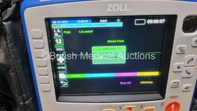 Zoll X Series Monitor/Defibrillator Including ECG, SPO2, NIBP, CO2 and Printer Options with 1 x Sure Power II Battery, 1 x NIBP Cuff and Hose, 1 x 4 Lead ECG Lead, 1 x 6 Lead ECG Lead, 1 x Paddle Lead and 1 x SPO2 Finger Sensor in Carry Bag (Powers Up and - 2