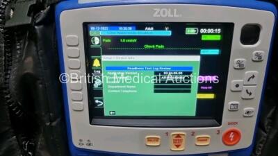 Zoll X Series Monitor/Defibrillator Including ECG, SPO2, NIBP, CO2 and Printer Options with 1 x Sure Power II Battery, 1 x NIBP Cuff and Hose, 1 x 4 Lead ECG Lead, 1 x 6 Lead ECG Lead, 1 x Paddle Lead and 1 x SPO2 Finger Sensor in Carry Bag (Powers Up and - 3