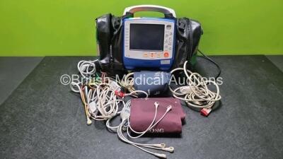 Zoll X Series Monitor/Defibrillator Including ECG, SPO2, NIBP, CO2 and Printer Options with 1 x Sure Power II Battery, 1 x NIBP Cuff and Hose, 1 x 4 Lead ECG Lead, 1 x 6 Lead ECG Lead, 1 x Paddle Lead and 1 x SPO2 Finger Sensor in Carry Bag (Powers Up and