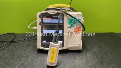 Philips Heartstart MRx Defibrillators Including Pacer ,ECG SpO2, NIBP, CO2 and Printer Options with 1 x Paddle Lead, 1 x 3 Lead ECG Lead, 1 x Philips M3725A Test Load,1 x Philips M3538A Battery, and 1x Philips M3539A Module (Power Up) *SN US00562141*