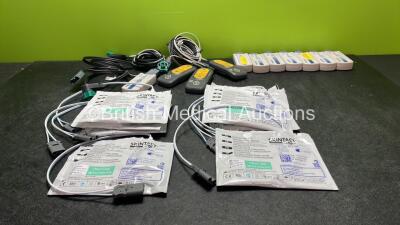 Mixed Lot Including 8 x Skintact Electrodes *All in Date* 3 x Paddle Leads, 3 x Laerdal CPR Meters and 8 x Philips M3725A 50 Ohm Test Loads