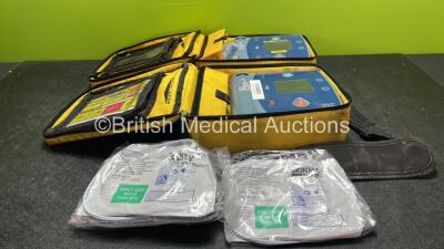 2 x Philips Heartstart FR2+ Defibrillators with 2 x Philips M3863A Batteries *Install Dates 05/2020, 02/2022* 3 x Skintact Electrodes in Carry Bags (Both Power Up Pass Self Tests) *SN1010990293, 1110990578*